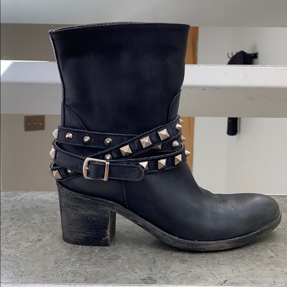 Via Roma Studded Belted Boots